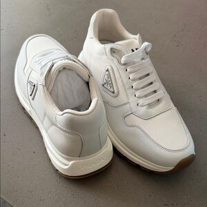 Prada Men's White Leather Sneakers